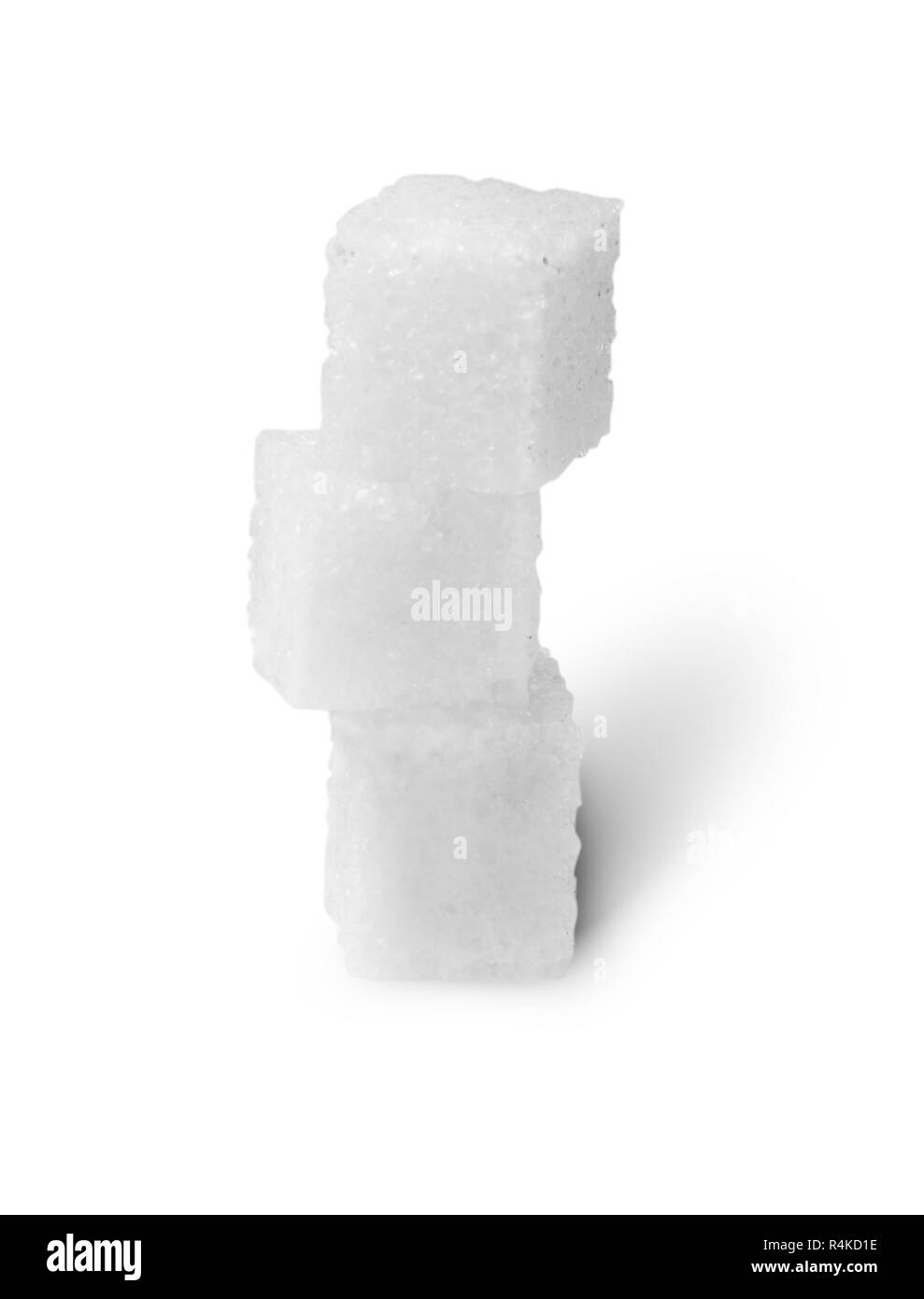 Tre cubetti di zucchero Foto Stock