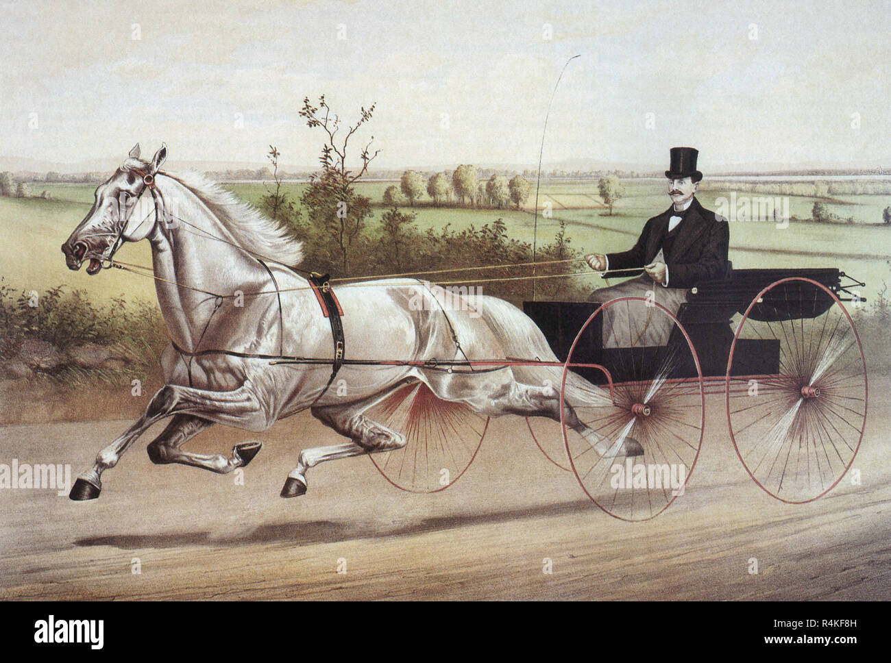 White Horse carrello Gara, Currier, Nathaniel & Ives, marmellata. Foto Stock