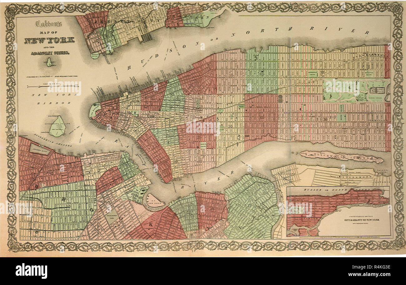 Mappa di colton di new york city immagini e fotografie stock ad alta