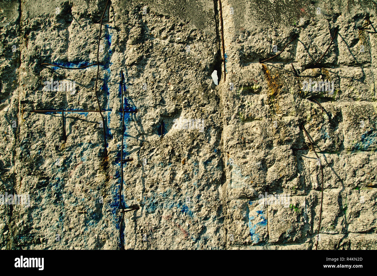 Vista del muro di Berlino Foto Stock