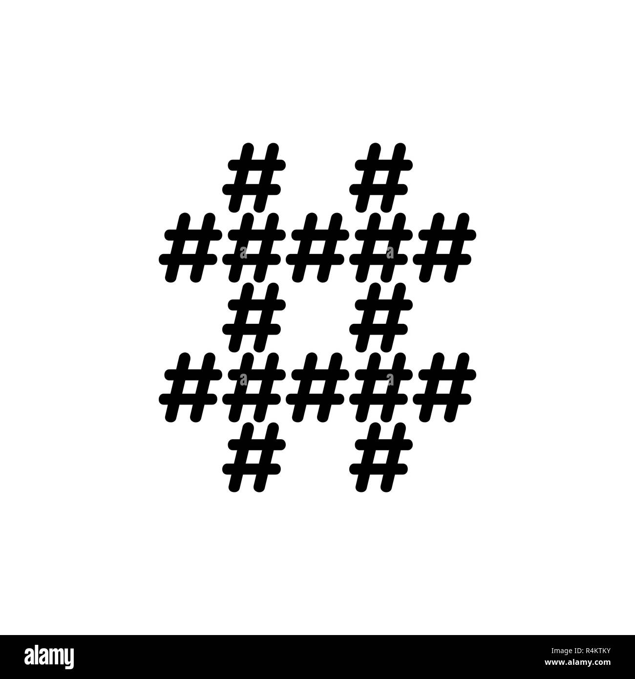 16 gli hashtag riassemblaggio una cena simbolo hashtag Illustrazione Vettoriale