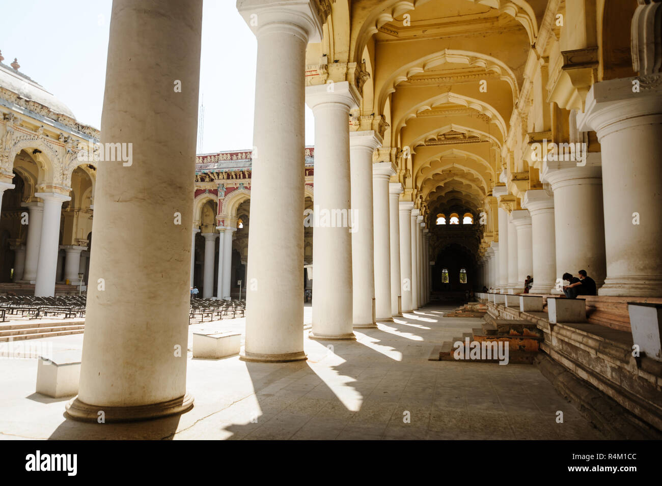 23 febbraio 2018 Madurai, India. Thirumalai Nayak Palace architettura indiana Foto Stock