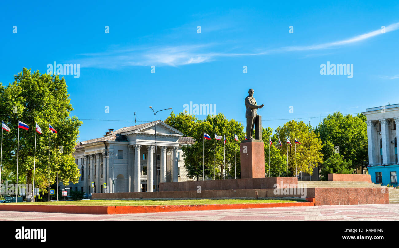 Monumento a Vladimir Lenin in Simferopol, Crimea Foto Stock