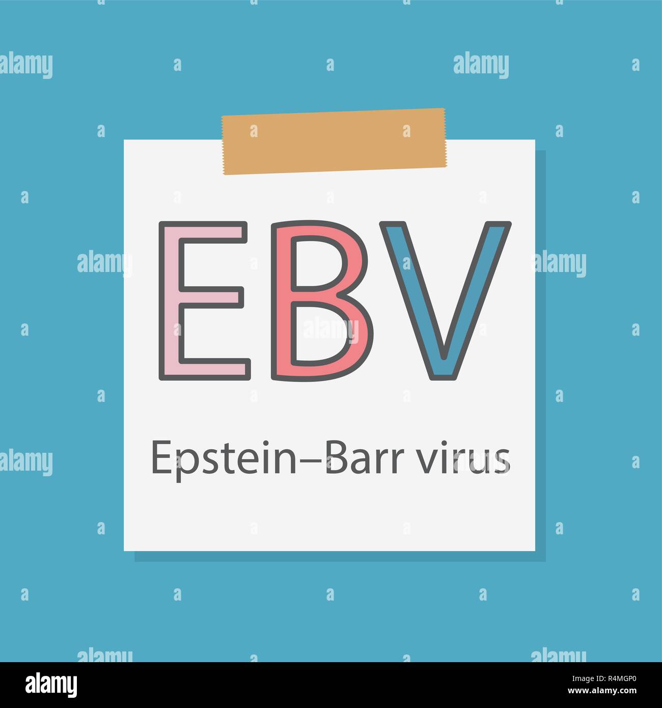 EBV EPSTEIN-BARR scritto in un quaderno- illustrazione vettoriale Illustrazione Vettoriale