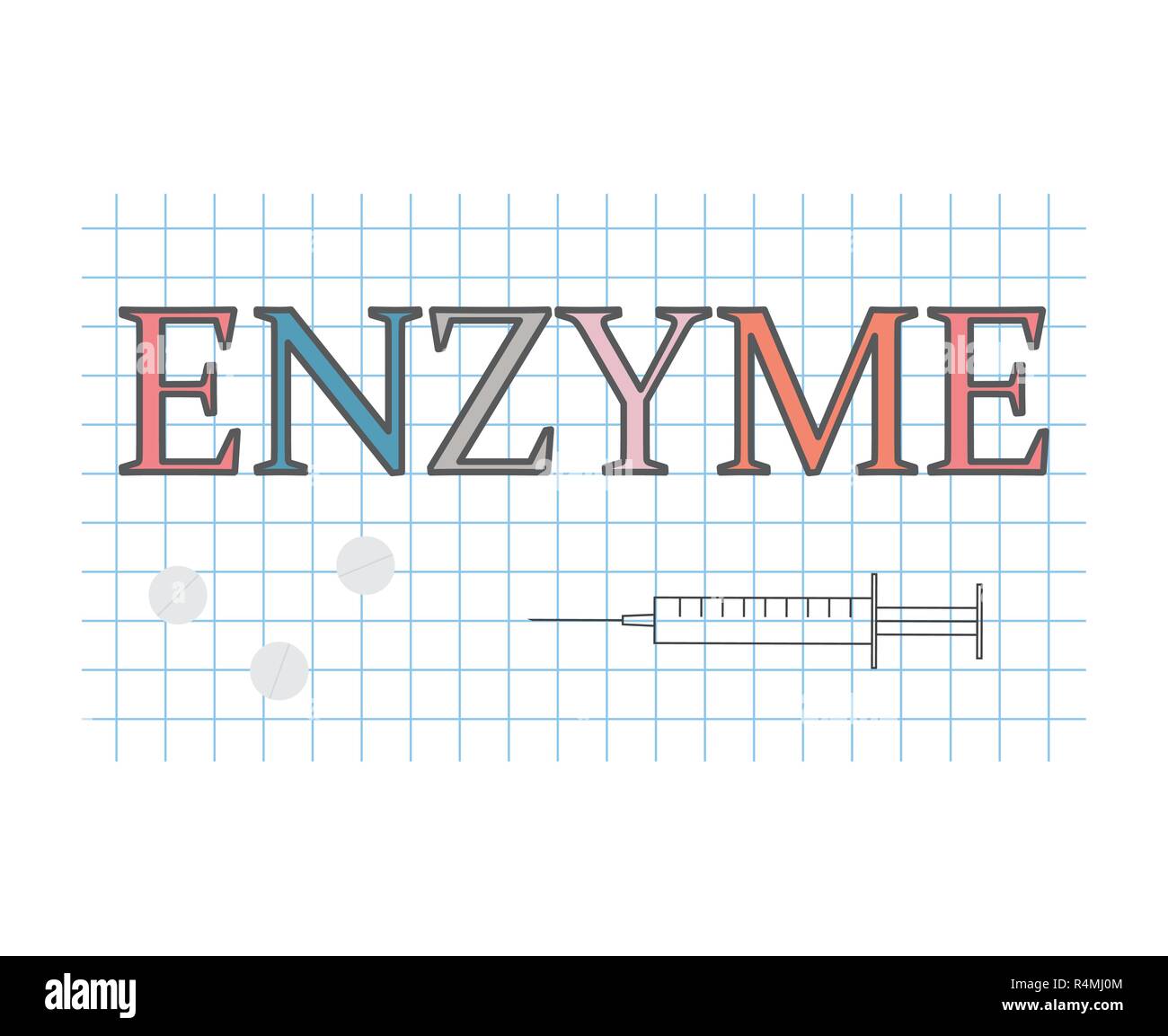 Parola di enzima a scacchi sul foglio di carta- illustrazione vettoriale Illustrazione Vettoriale