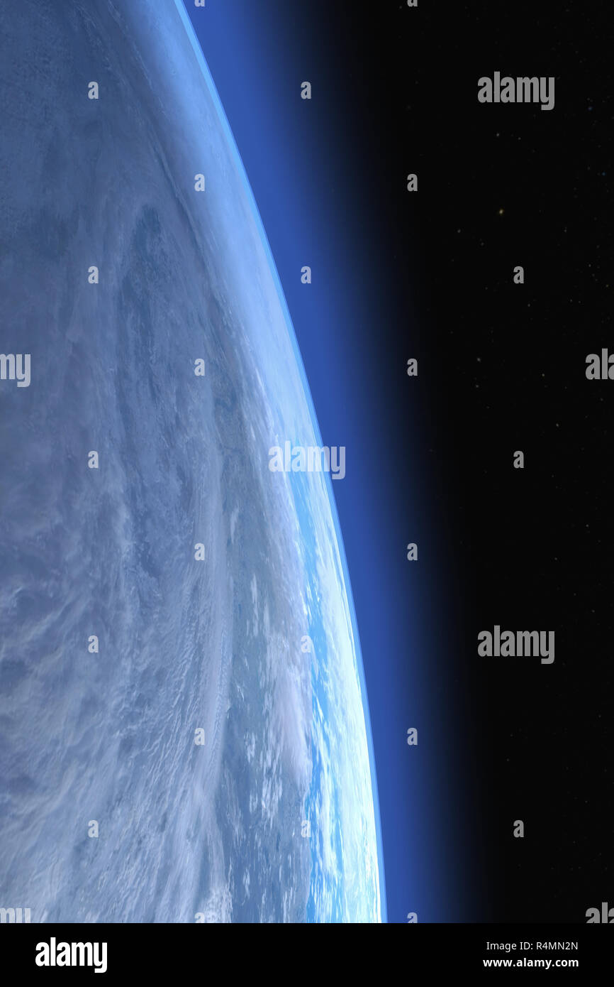 3D illustrazione dell'atmosfera terrestre Foto Stock