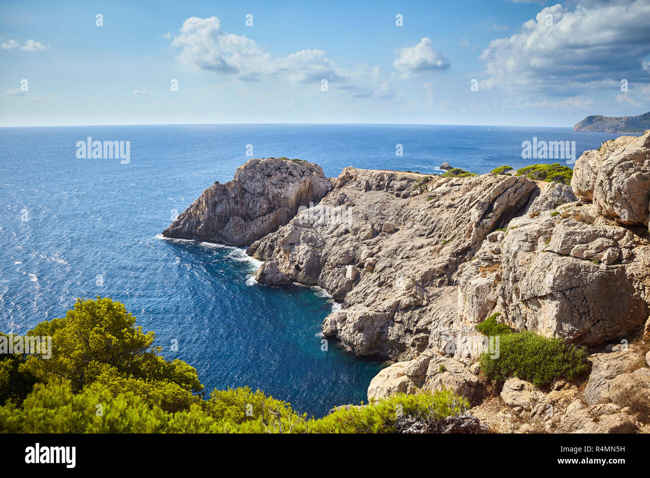 Scenario paesaggistico di Capdepera, Mallorca, Spagna. Foto Stock