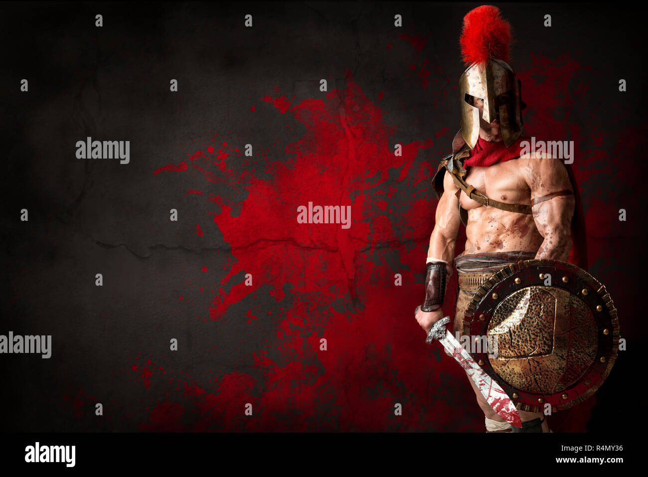 Antico soldato o un gladiatore Foto Stock