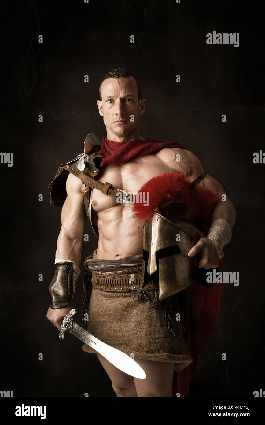 Antico soldato o un gladiatore Foto Stock