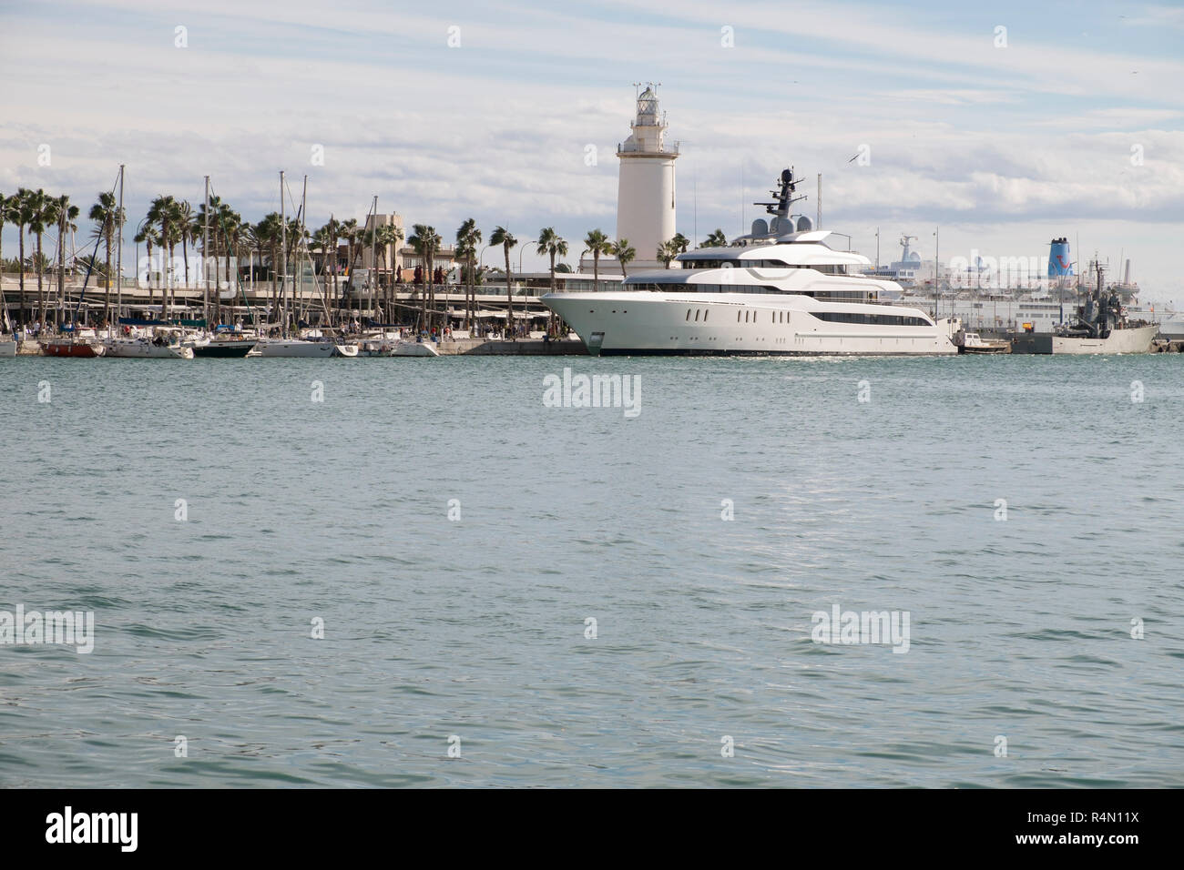 Ottobre 14, 2018 Superyacht Tango ormeggiata in Málaga. Foto Stock