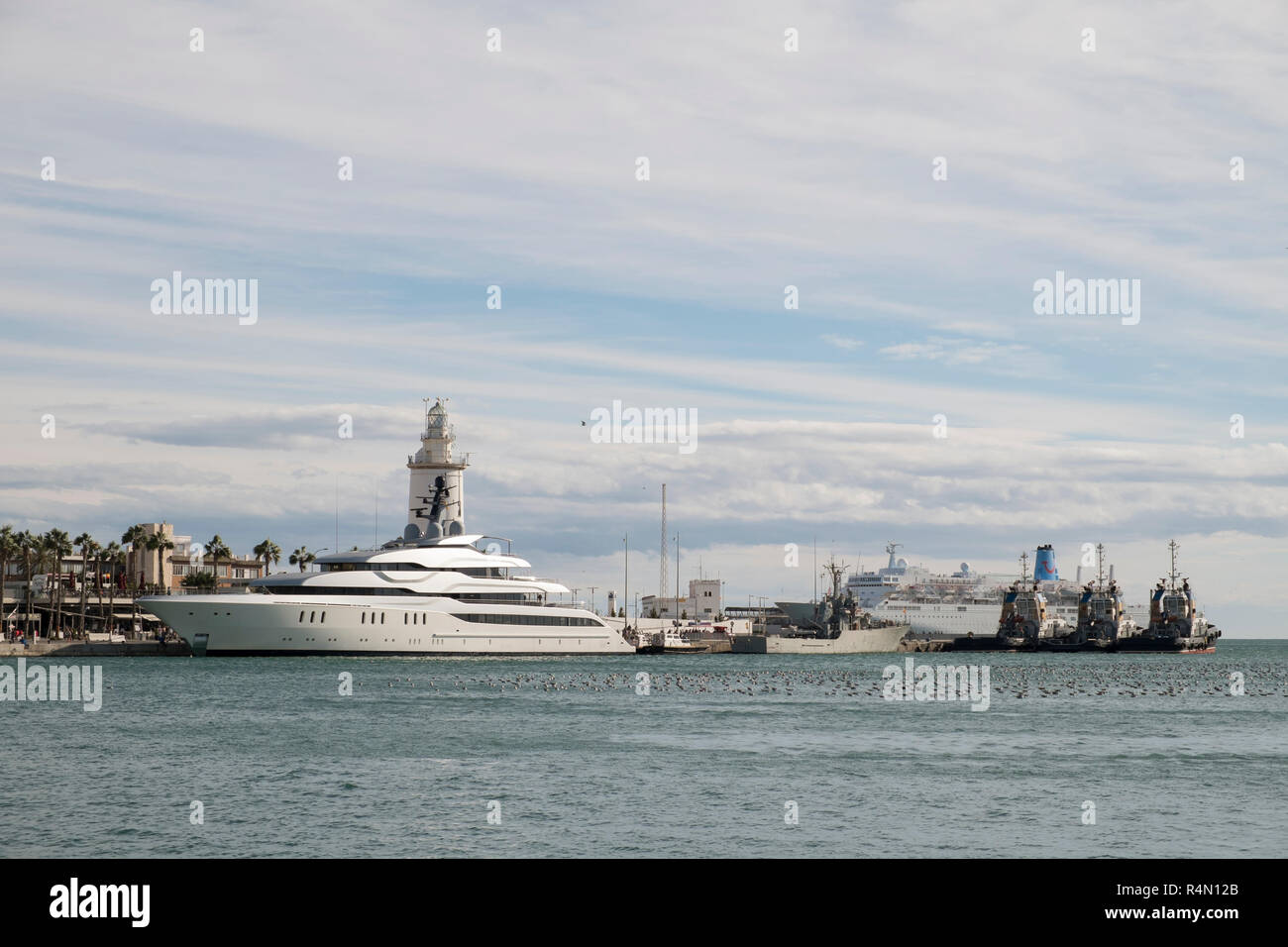 Ottobre 14, 2018 Superyacht Tango ormeggiata in Málaga. Foto Stock