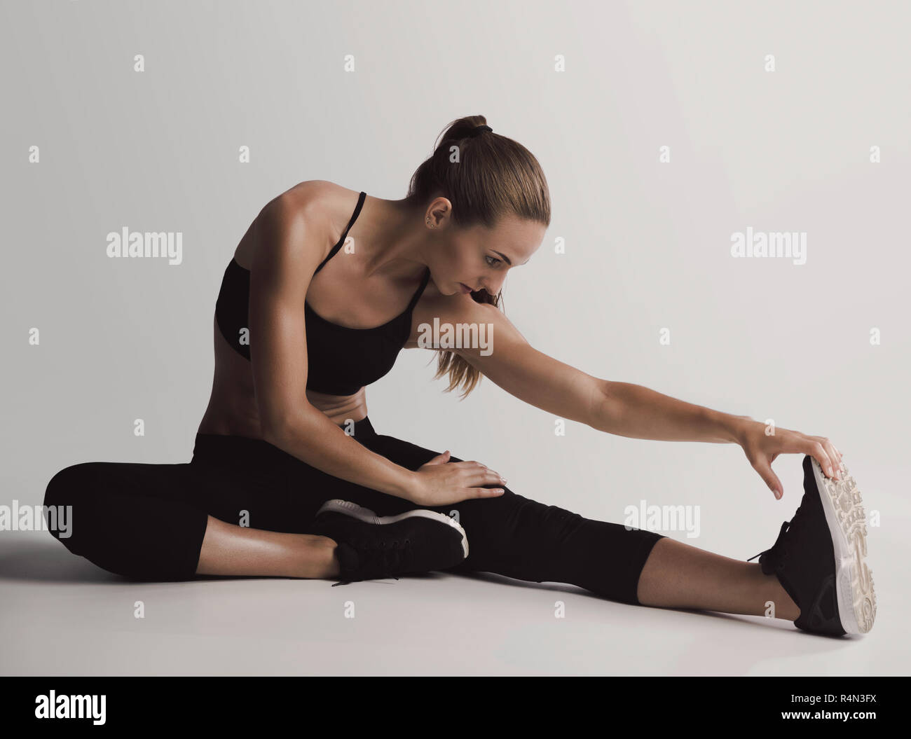 Esercizio di stretching Foto Stock