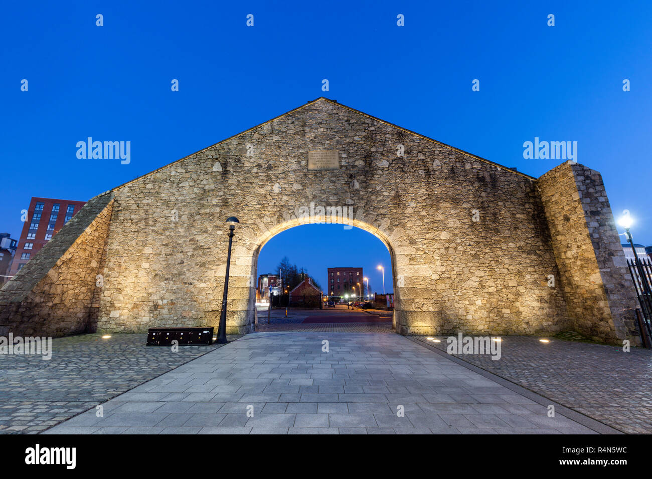 Arco in pietra di Liverpool, in Inghilterra Foto Stock
