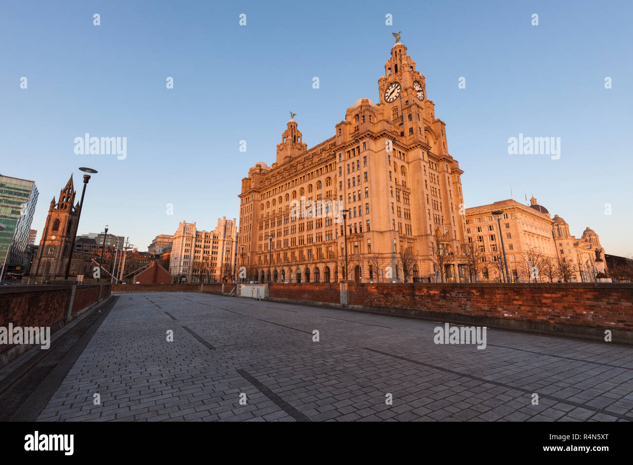 Royal Liver Building di Liverpool, in Inghilterra Foto Stock