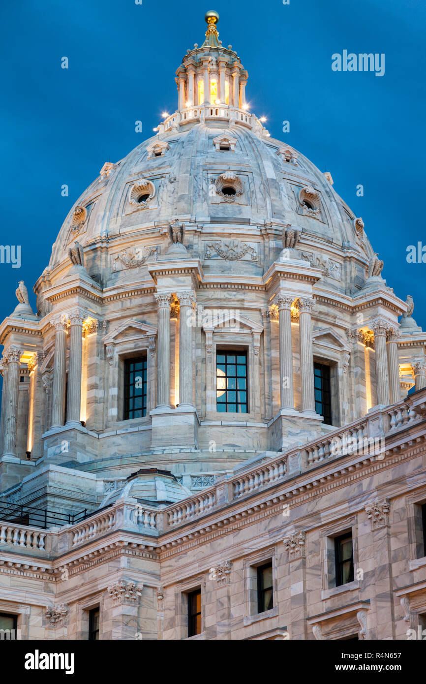Cupola di Minnesota State Capitol Building Foto Stock