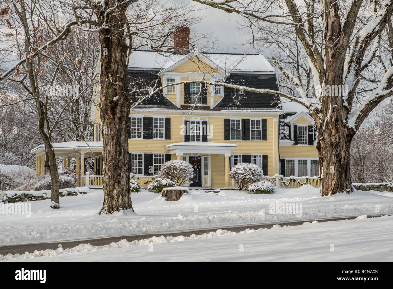 Una coperta di neve home su Petersham, ma comuni Foto Stock