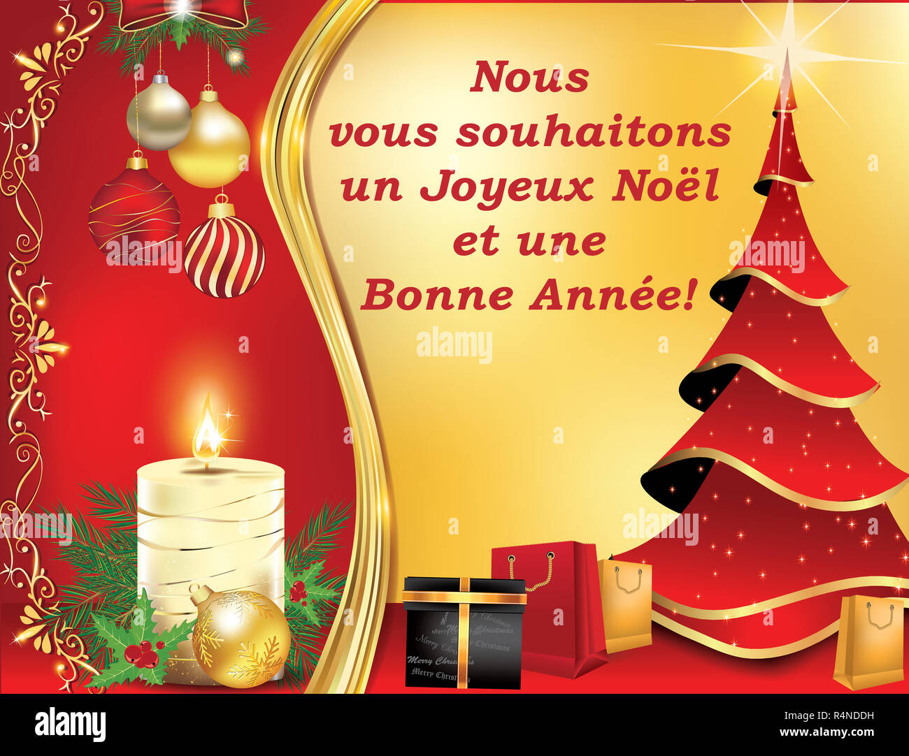 Buon Natale Traduzione Francese.Biglietto Di Auguri Francese Per Natale Immagini E Fotos Stock Alamy