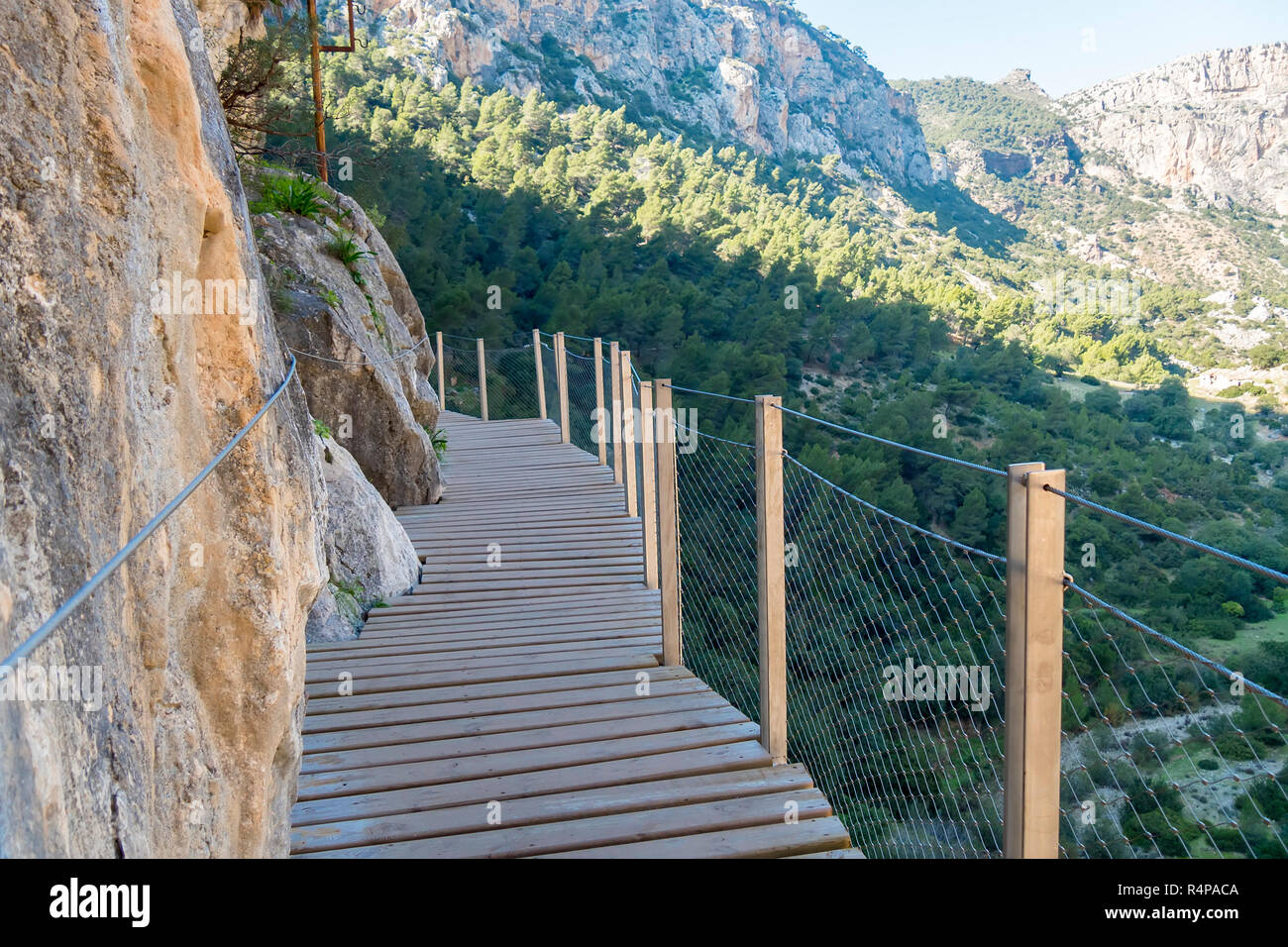 " El Caminito del Rey' (King's Little percorso), il mondo più pericoloso sentiero riaperto nel maggio 2015. Ardales (Malaga), Spagna Foto Stock