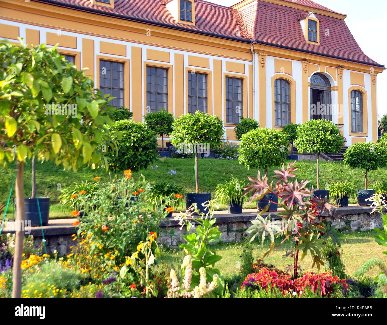 FriedrichsschlÃ¶sschen nel giardino barocco groÃŸsedlitz Foto Stock