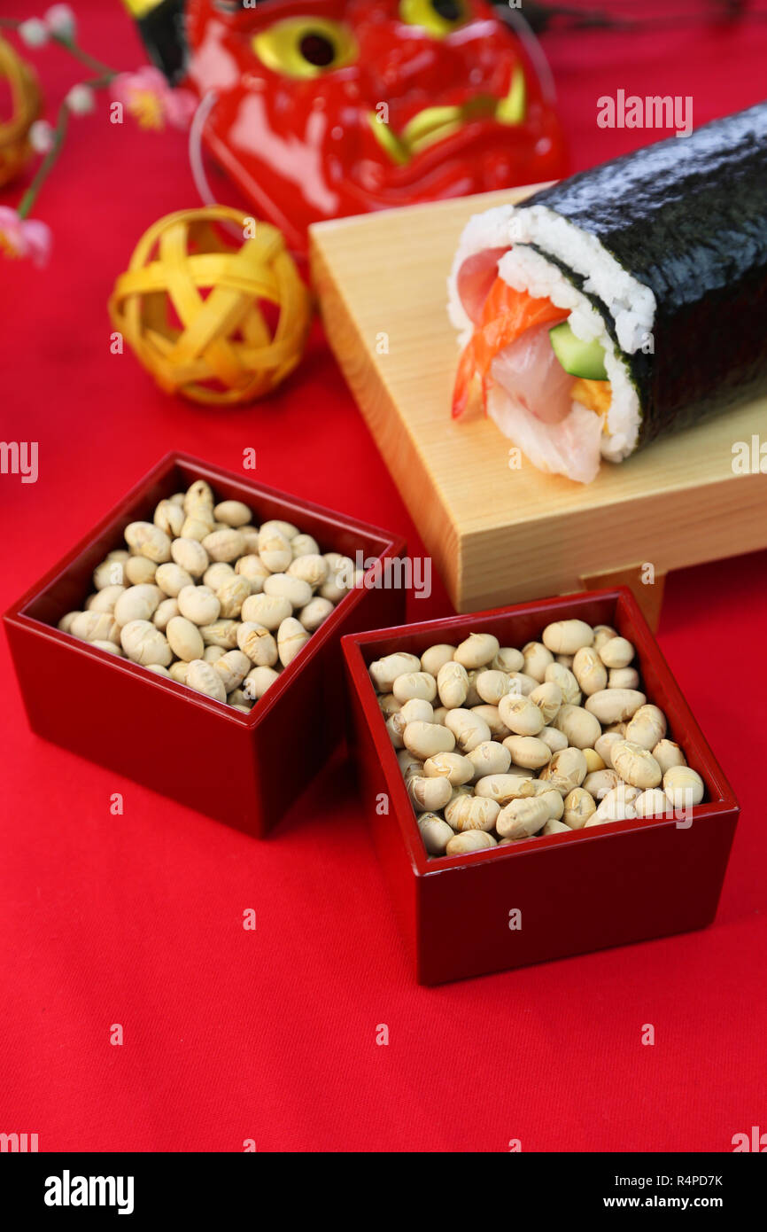 Setsubun (Bean cerimonie di scattering) Foto Stock