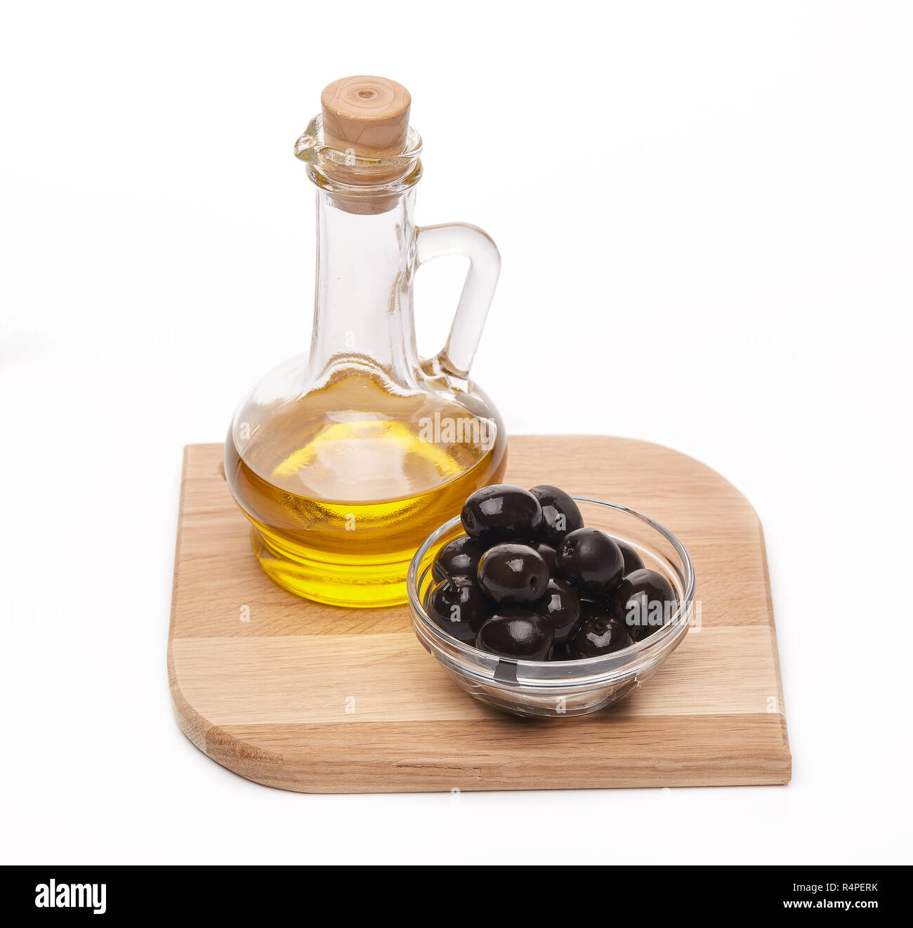 Olive e olio d'oliva. Foto Stock