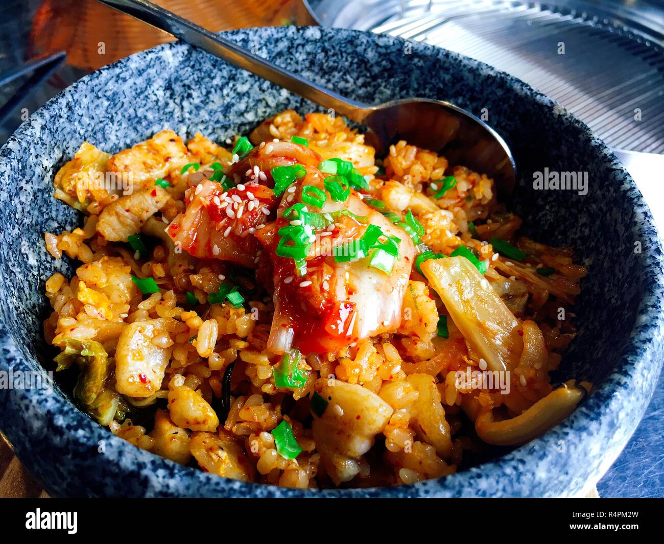 Hot ciotola di riso Kimchi in stile Coreano Foto Stock