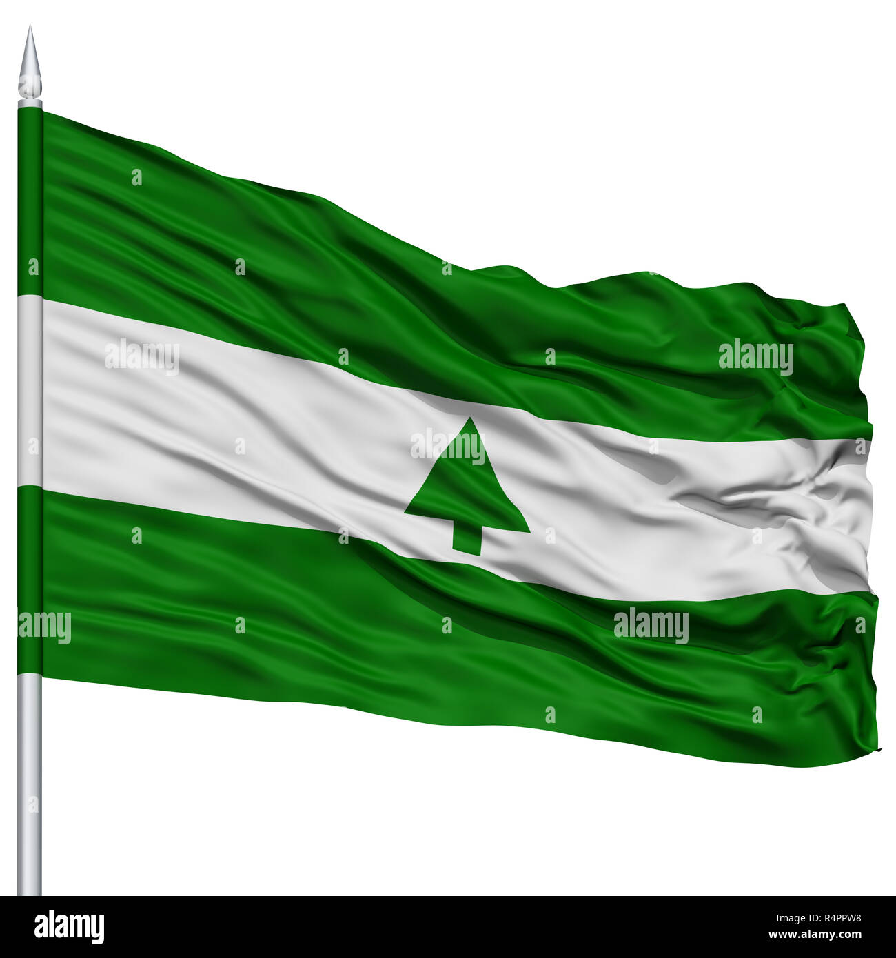 Città verde bandiera sul pennone, STATI UNITI D'AMERICA Foto Stock