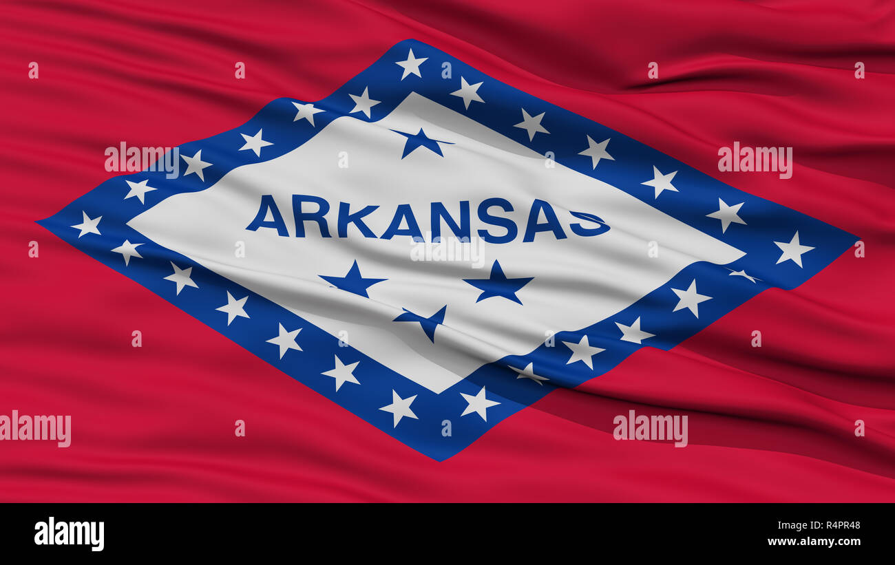 Closeup Arkansas Flag di stato USA Foto Stock