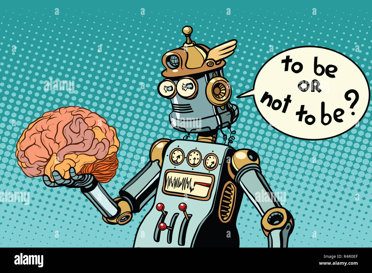 Intelligenza artificiale e il cervello umano Foto Stock