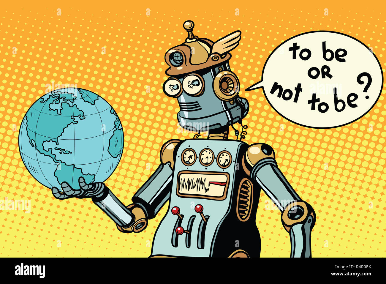 La giornata della terra pianeta robot Foto Stock