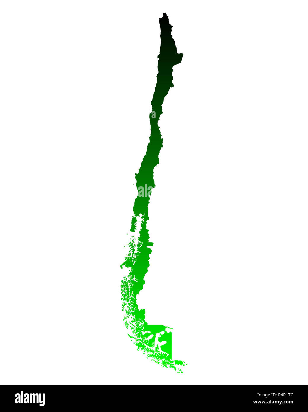 Mappa del Cile Foto Stock