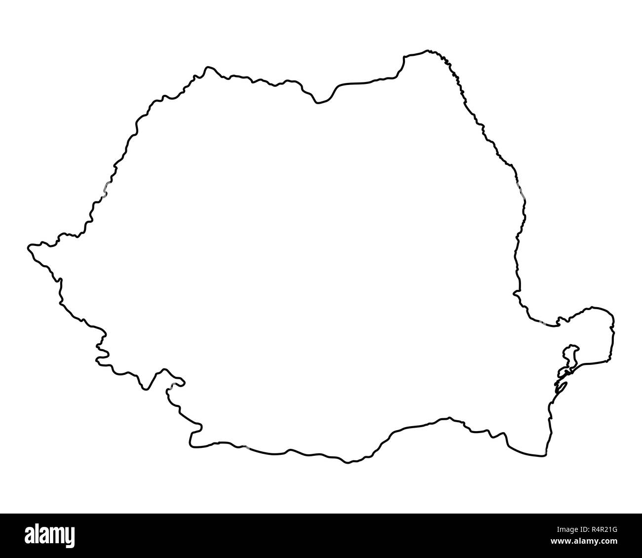 Mappa di romania Foto Stock