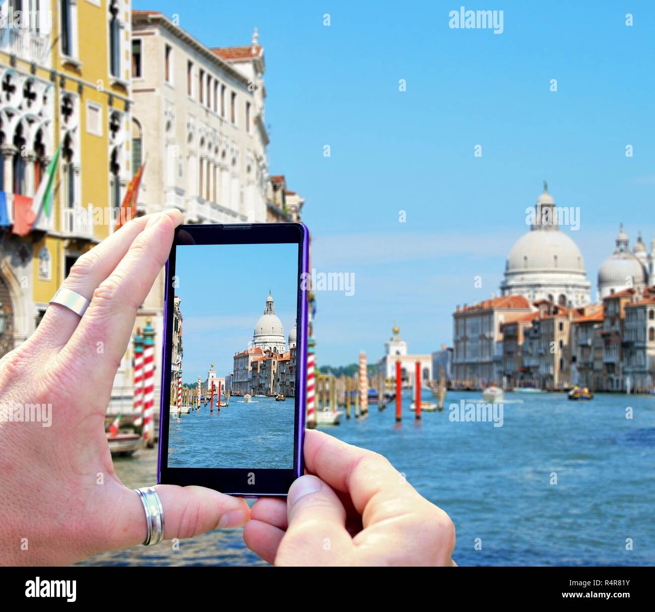 Prendendo foto di Venezia Foto Stock