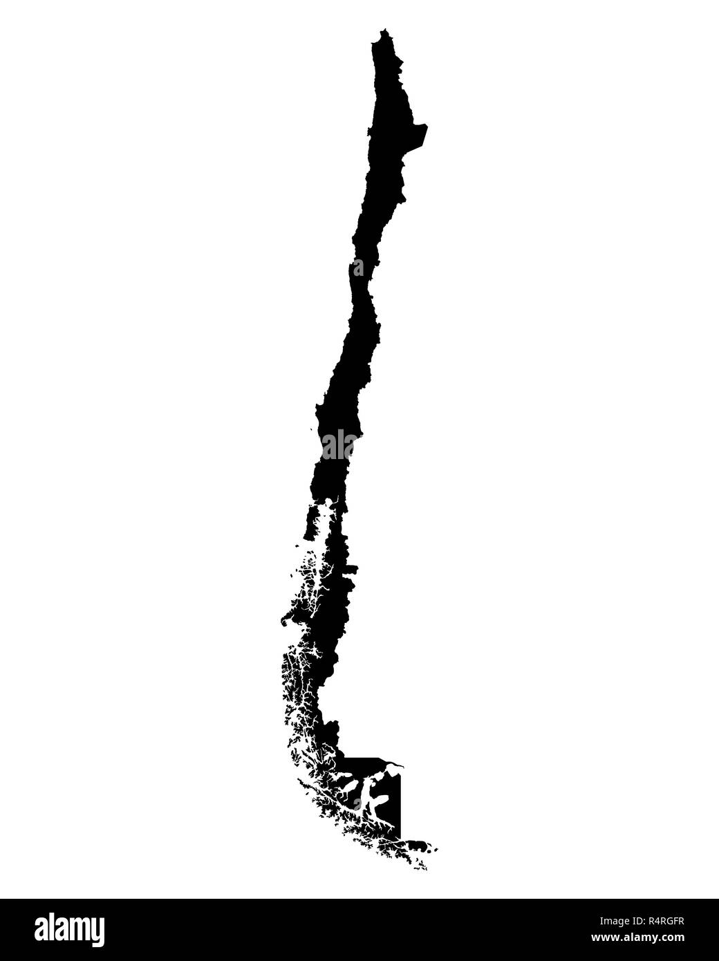 Mappa del Cile Foto Stock