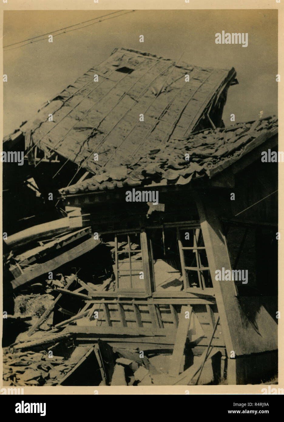 Rovine della città devastata dopo il bombardamento atomico, agosto 1945, Hiroshima, Giappone Foto Stock
