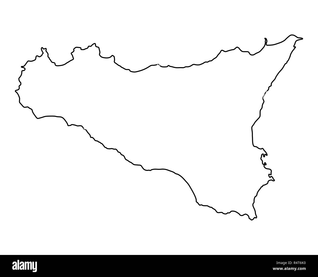 Mappa di Sicilia Foto Stock