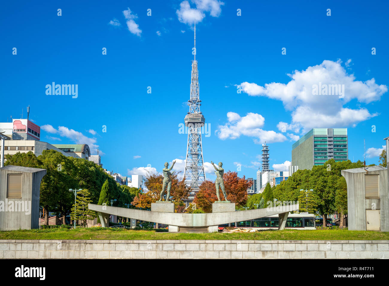 Skyline di Nagoya con nagoya tv tower Foto Stock