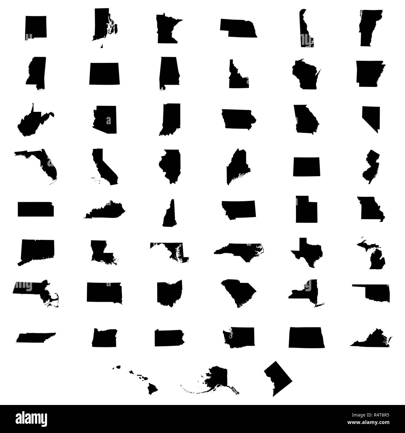 Insieme di stati usa mappe Illustrazione Vettoriale