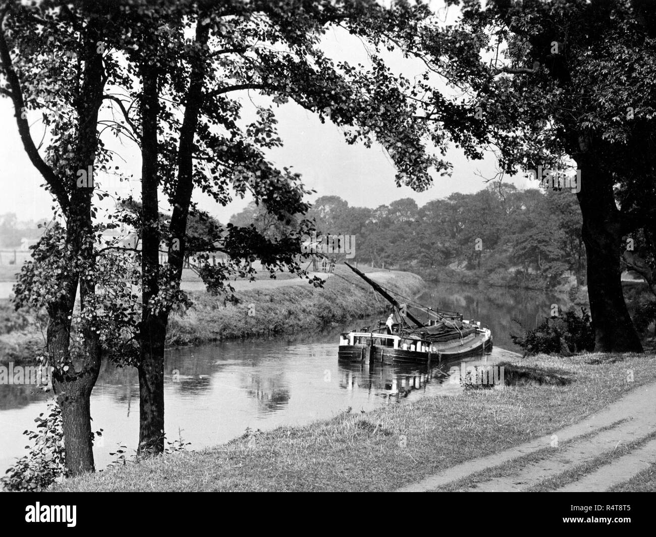 Canal Barge, Hexthorpe Flatts Doncaster all'inizio degli anni '1900 Foto Stock
