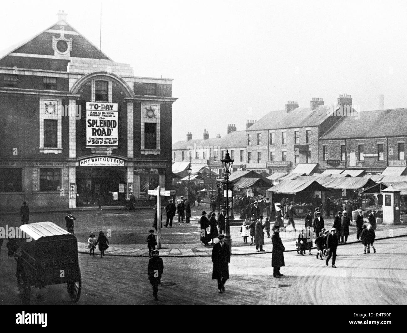 Market Place, Blyth Northumberland all'inizio degli anni '1900 Foto Stock