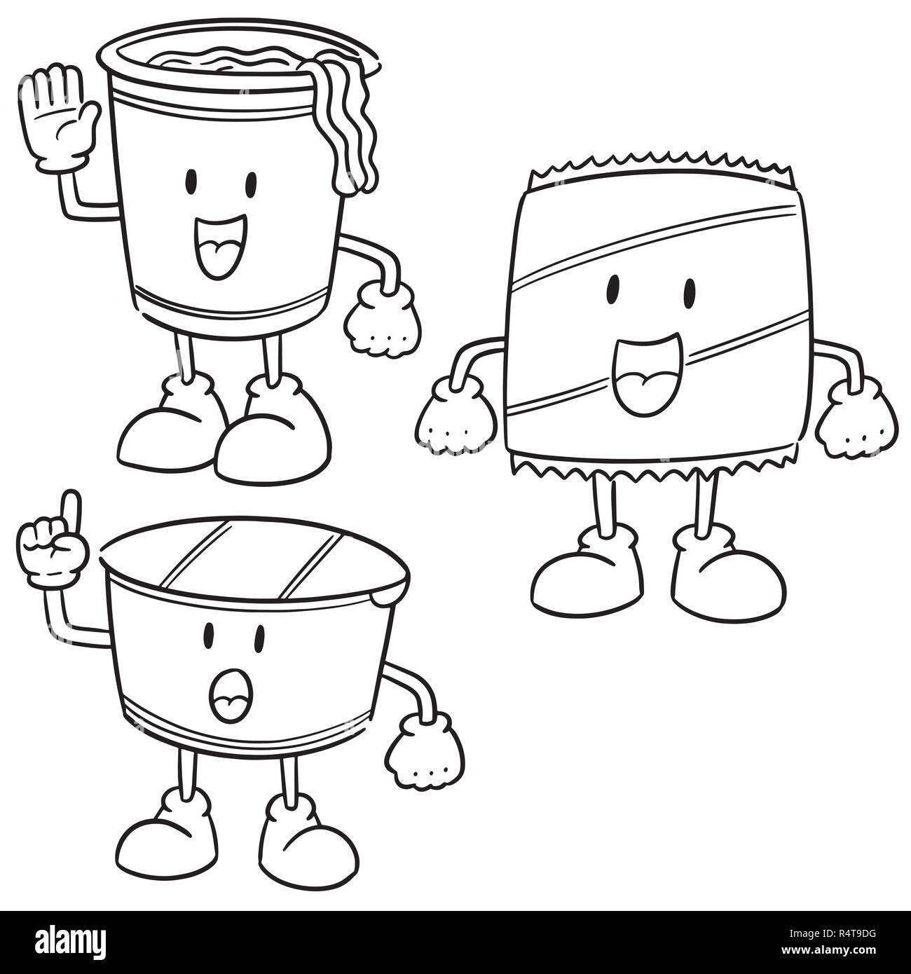 Set di vettore di noodle Illustrazione Vettoriale