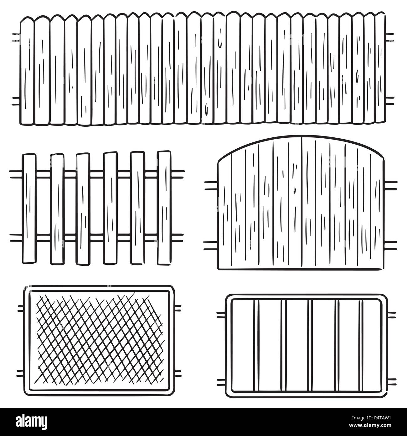 Set di vettore di recinzione Illustrazione Vettoriale