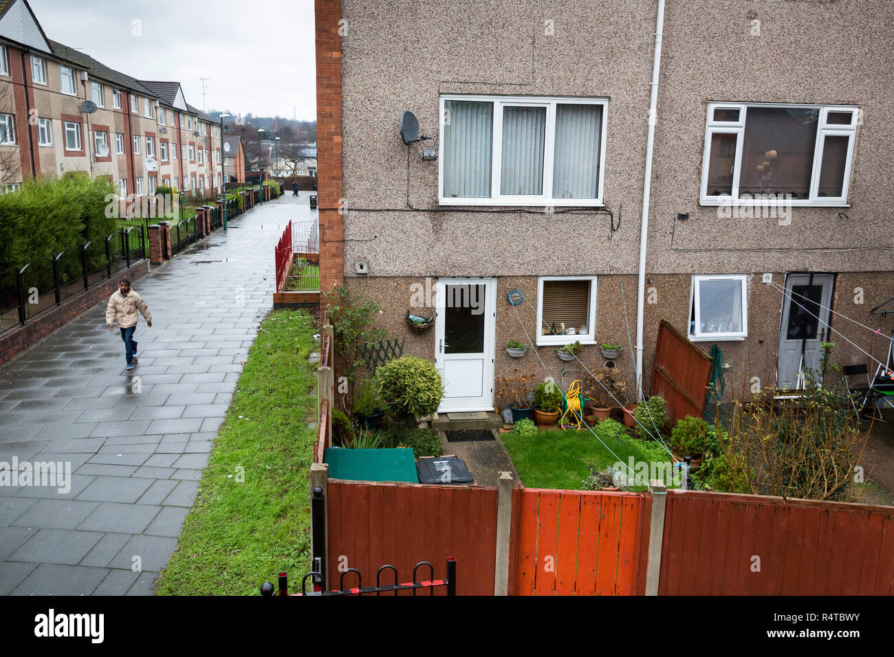 Scene di strada in Nottingham, indicato come ospizio per i poveri più poveri, città nel Regno Unito. Foto Stock