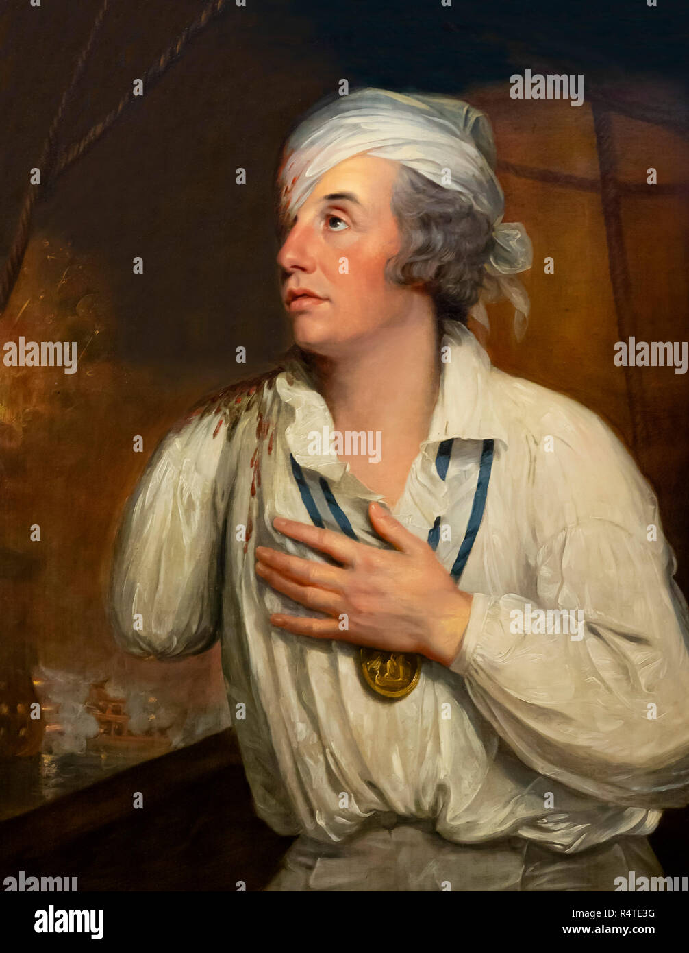 Il contrammiraglio Sir Horatio Nelson, ferito al Nilo, Guy Testa, 1800, battaglia del Nilo, Foto Stock
