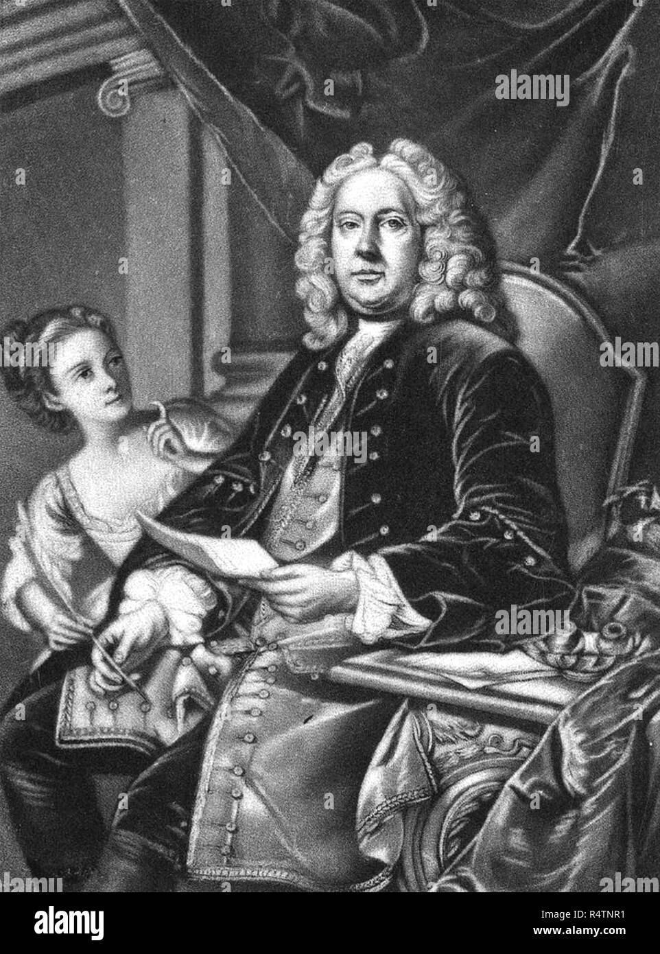 COLLEY CIBBER (1671-1757) l'attore inglese-manager, poeta e commediografo laureate con la figlia Catherine. Foto Stock
