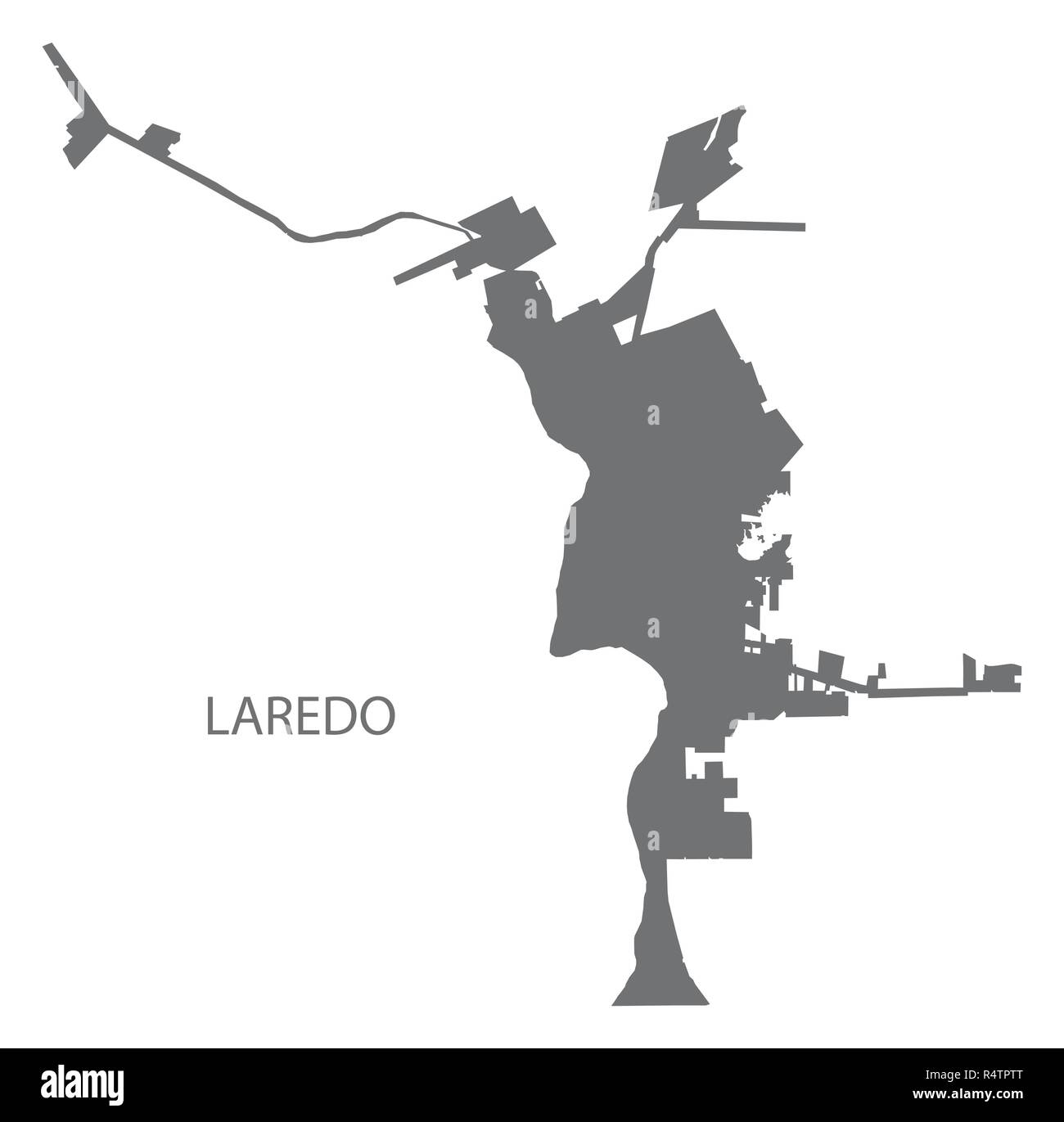 Laredo Texas city mappa illustrazione grigio silhouette Illustrazione Vettoriale