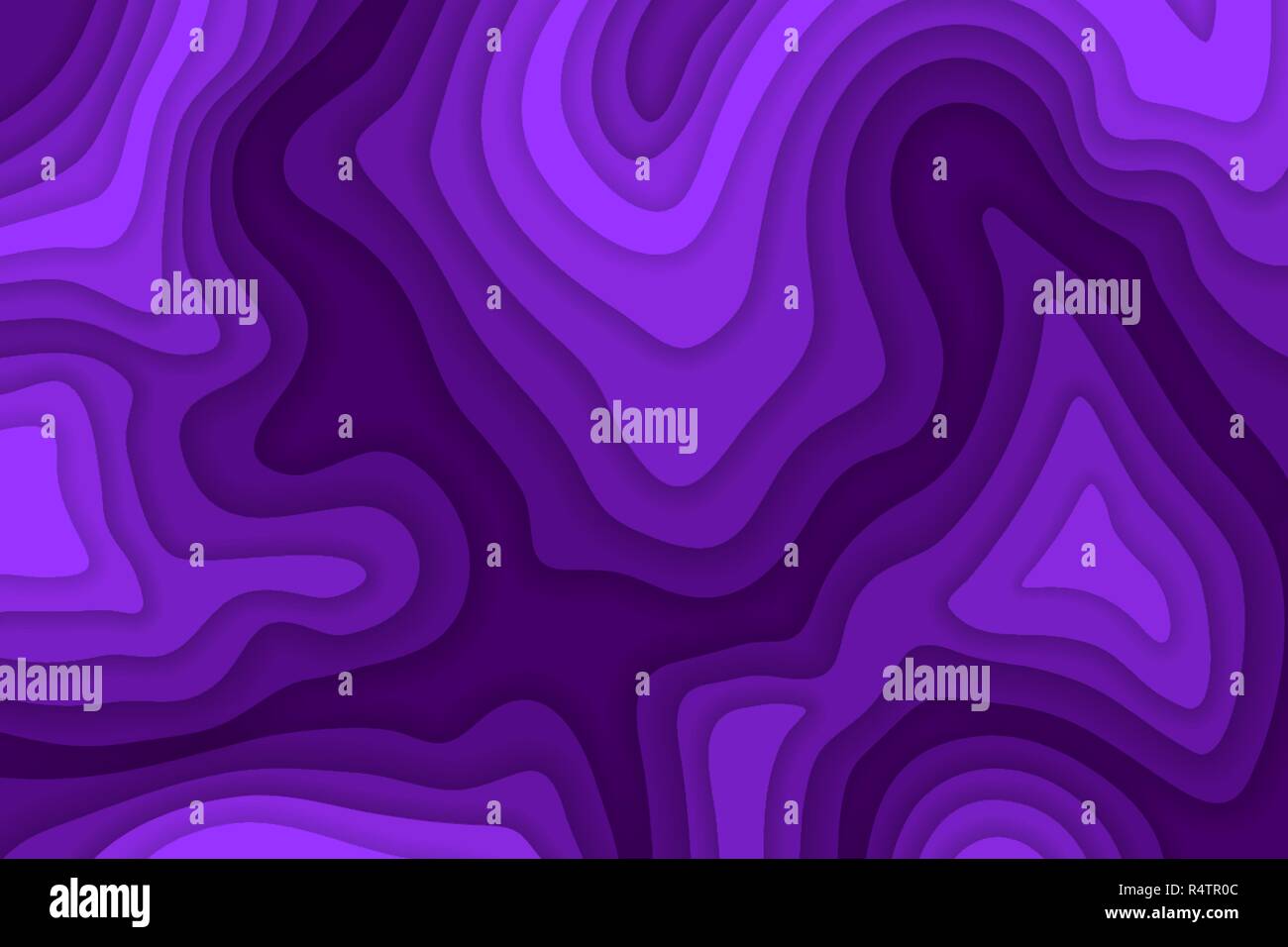 Papercut multi strati 3D Color texture di sfondo vettoriale. Topografia astratta concept design o il liquido che scorre illustrazione per web template. Illustrazione Vettoriale