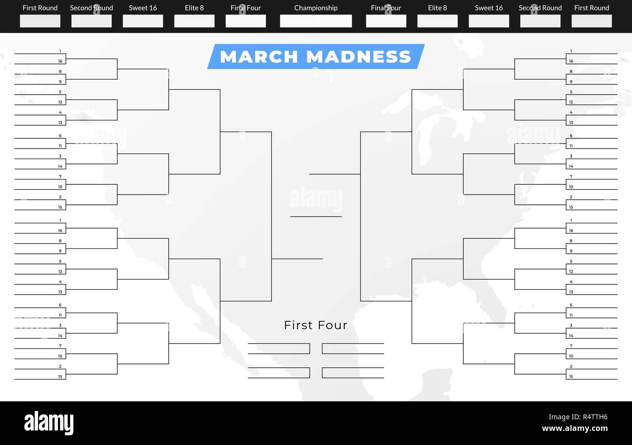 March Madness tournament staffa. Svuotare la concorrenza modello a griglia  Immagine e Vettoriale - Alamy