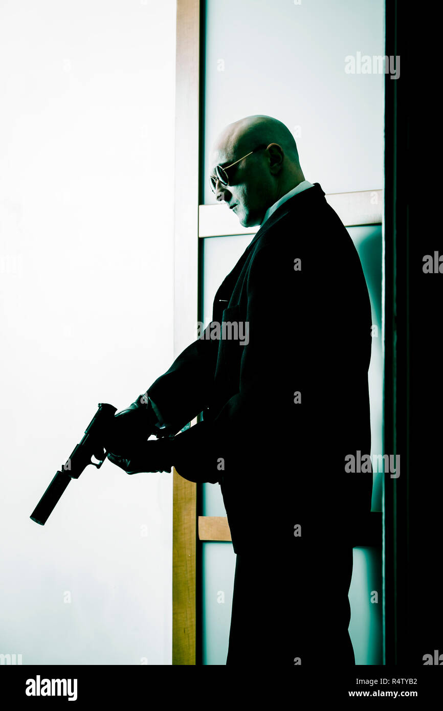 Armati di agente segreto Foto Stock