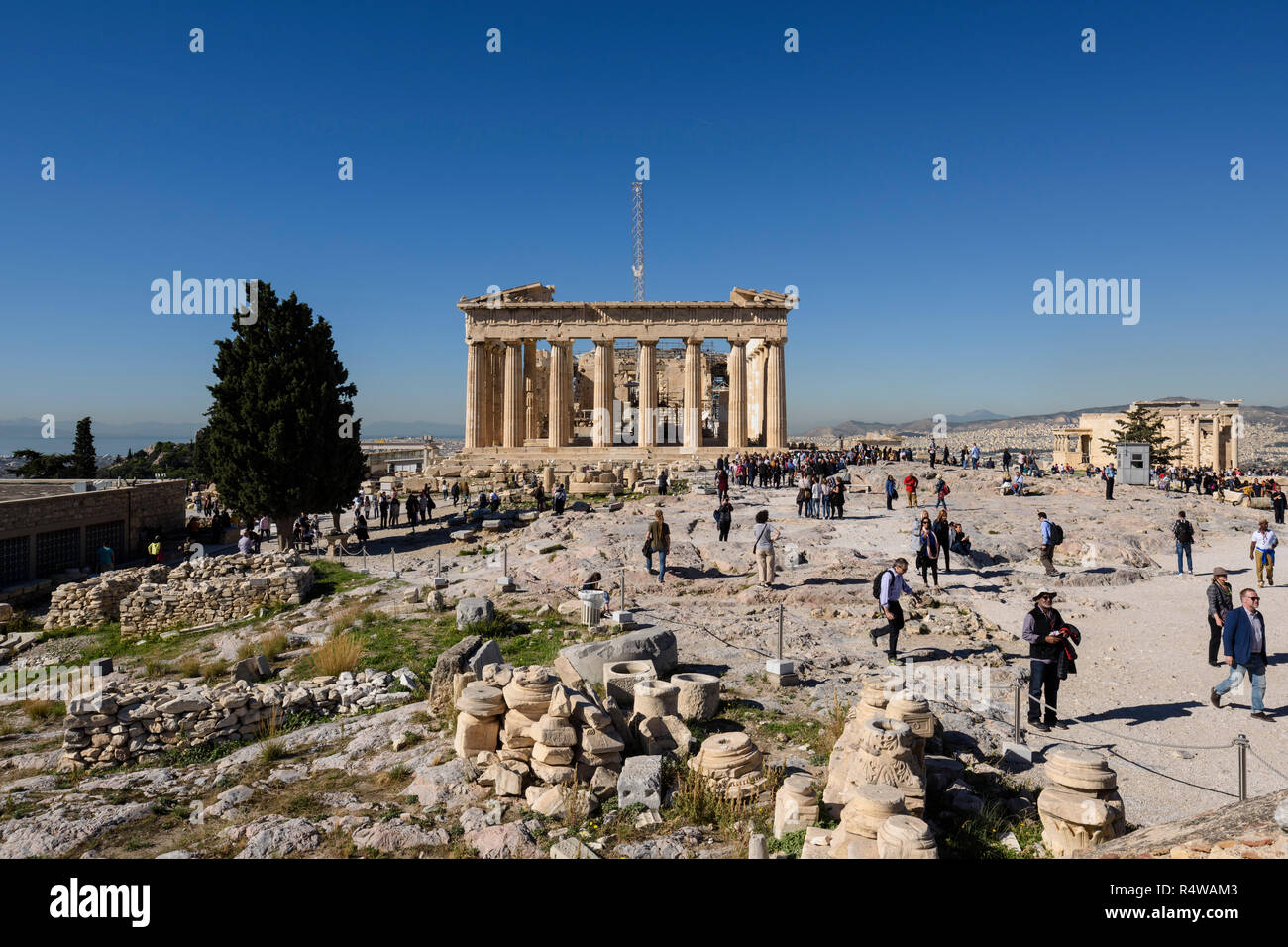 Atene. La Grecia. Il Partenone dell'Acropoli. Foto Stock